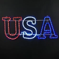 36" Patriotic "USA" LED Rope Light Sign -Christmas Lights Series 0018909 36 patriotic usa led rope light sign