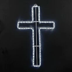 24" Christian Cross LED Rope Light Motif -Christmas Lights Series 0018930 24 christian cross led rope light motif
