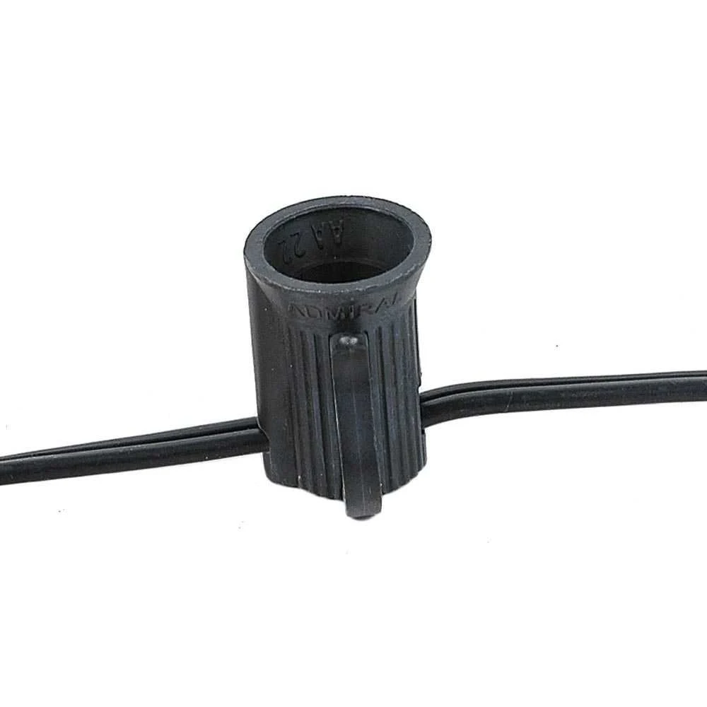 100 C7 String Light Set With Teal Bulbs On Black Wire 5 100 C7 String Light Set With Teal Bulbs On Black Wire - Image 5