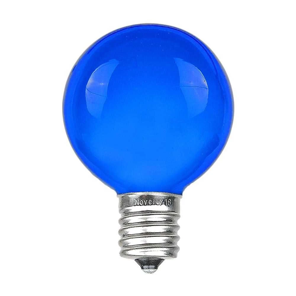 100 G50 Globe Light String Set With Blue Bulbs On Brown Wire 3 100 G50 Globe Light String Set With Blue Bulbs On Brown Wire - Image 3