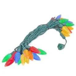 25 Multi-Colored LED C9 Pre-Lamped String Lights Green Wire -Christmas Lights Series 0019470 25 multi colored led c9 pre lamped string lights green wire