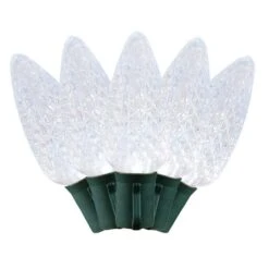 25 Pure White LED C9 Pre-Lamped String Lights Green Wire 12 25 Pure White LED C9 Pre-Lamped String Lights Green Wire -Christmas Lights Series 0019476 25 pure white led c9 pre lamped string lights green wire