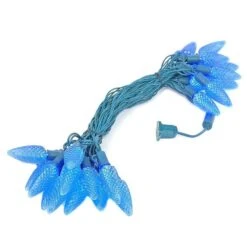 25 Blue LED C9 Pre-Lamped String Lights Green Wire -Christmas Lights Series 0019490 25 blue led c9 pre lamped string lights green wire