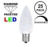 Pure White C9 LED Replacement Bulbs 25 Pack
