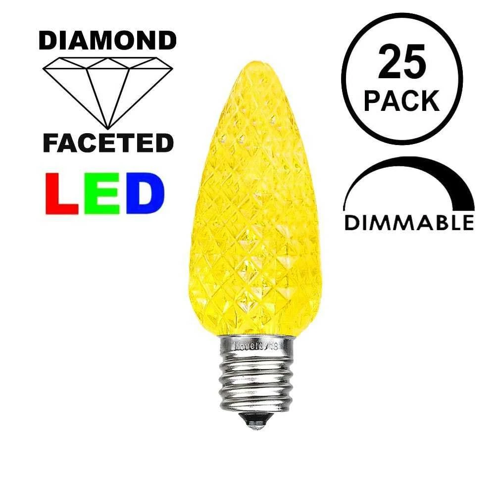 25 Light String Set With Yellow LED C9 Bulbs On Green Wire 4 25 Light String Set With Yellow LED C9 Bulbs On Green Wire - Image 4