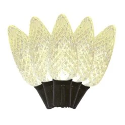 25 Warm White LED C9 Pre-Lamped String Lights Black Wire -Christmas Lights Series 0019618 25 warm white led c9 pre lamped string lights black wire