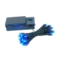 50 LED Battery Operated Lights Blue Green Wire -Christmas Lights Series 0019810 50 led battery operated lights blue green wire