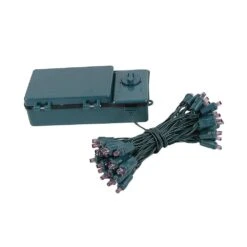 50 LED Battery Operated Lights Purple Green WIre -Christmas Lights Series 0019820 50 led battery operated lights purple green wire