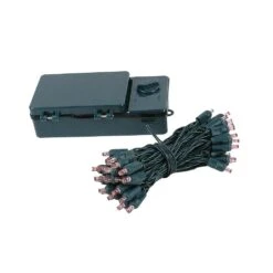 50 LED Battery Operated Lights Pink Green Wire -Christmas Lights Series 0019825 50 led battery operated lights pink green wire