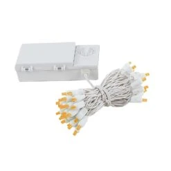 50 LED Battery Operated Lights Amber On White Wire 11 50 LED Battery Operated Lights Amber On White Wire -Christmas Lights Series 0019912 50 led battery operated lights amber on white wire