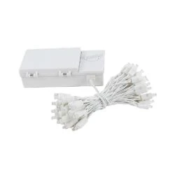 50 LED Battery Operated Lights Warm White On White Wire -Christmas Lights Series 0019970 50 led battery operated lights warm white on white wire