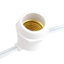 37.5' White Commercial Grade Stringer (E26 Base) -Christmas Lights Series 0020090 375 white commercial grade stringer e26 base