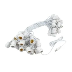 100' White Commercial Grade Stringer (E26 Base) -Christmas Lights Series 0020096 100 white commercial grade stringer e26 base