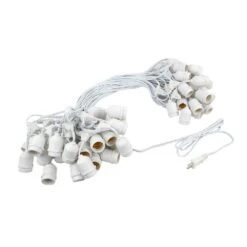 100' Suspended White Commercial Grade Stringer (E26 Base) -Christmas Lights Series 0020114 100 suspended white commercial grade stringer e26 base