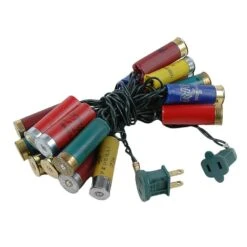 Shotgun Shell Lights Multi Green Wire -Christmas Lights Series 0021027 shotgun shell lights multi green wire