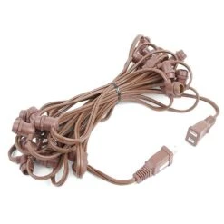 25 Warm White LED G30 Commercial Grade Candelabra Base Light Set - Brown Wire -Christmas Lights Series 0021195 25 warm white led g30 commercial grade candelabra base light set brown wire