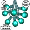 100 G50 Globe Light String Set With Green On Green Wire