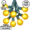 100 G50 Globe Light String Set With Yellow On Green Wire