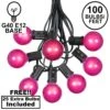 100 G40 Globe String Light Set With Pink Bulbs On Black Wire