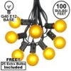 100 G40 Globe String Light Set With Yellow Bulbs On Black Wire