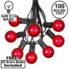 100 G40 Globe String Light Set With Red Bulbs On Black Wire
