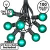 100 G40 Globe String Light Set With Green Bulbs On Black Wire