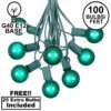 100 G40 Globe String Light Set With Green Bulbs On Green Wire