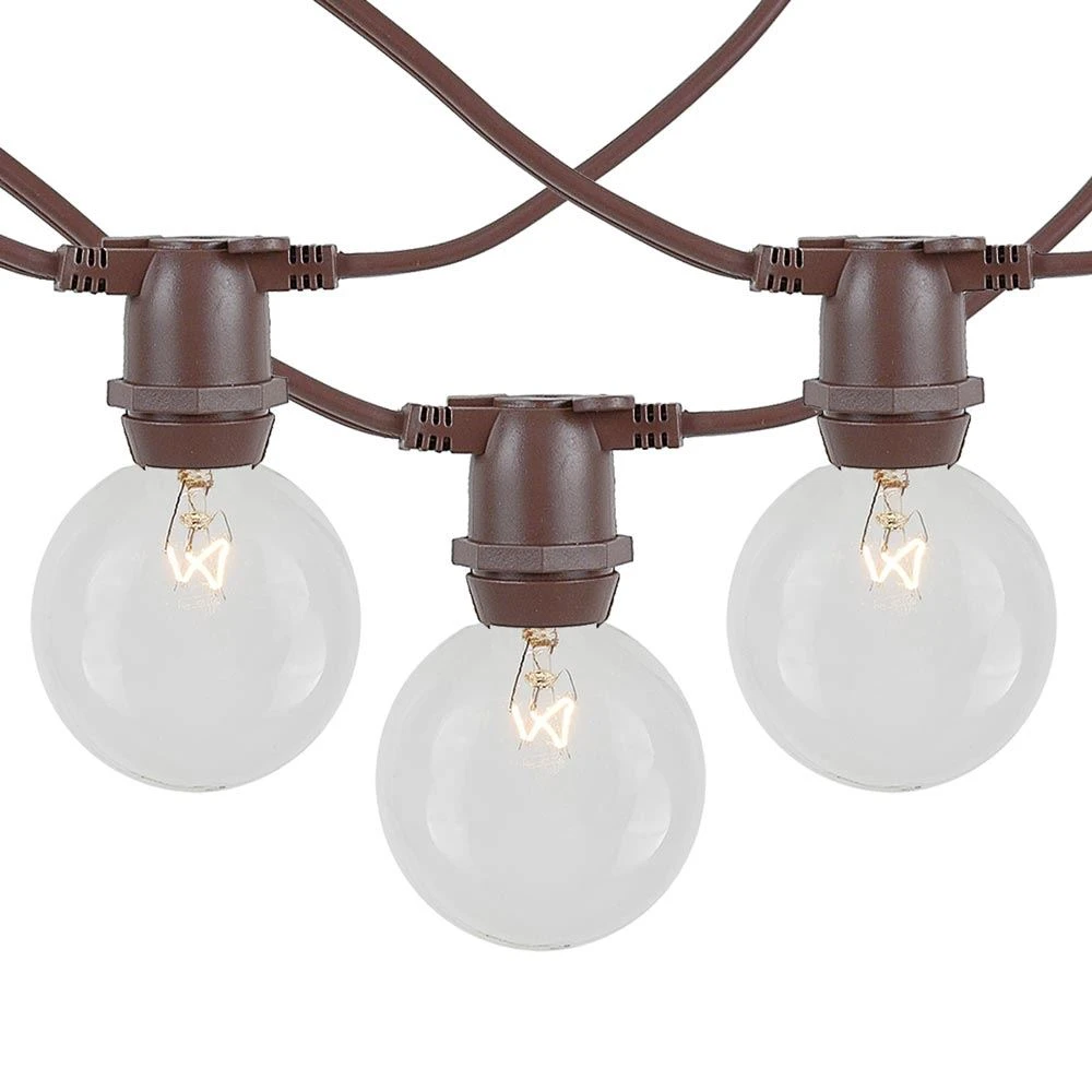 25 Clear G50 Commercial Grade Intermediate Base Light Set - Brown Wire 2 25 Clear G50 Commercial Grade Intermediate Base Light Set - Brown Wire - Image 2