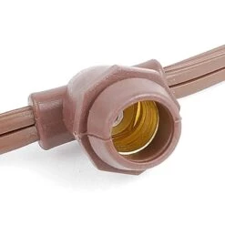 100 Warm White LED G30 Commercial Grade Candelabra Base Light Set - Brown Wire -Christmas Lights Series 0021823 100 warm white led g30 commercial grade candelabra base light set brown wire