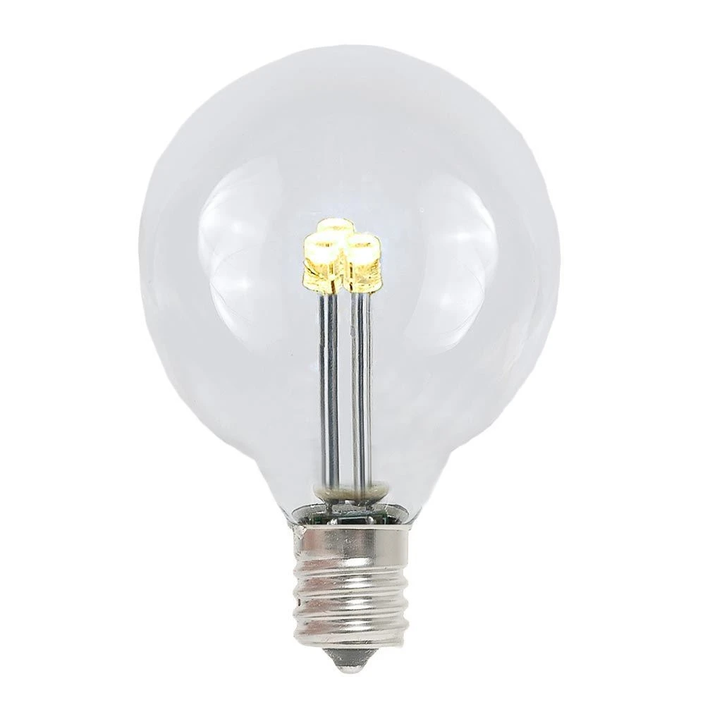 100 Warm White LED G40 Commercial Grade Candelabra Base Light Set - Brown Wire 3 100 Warm White LED G40 Commercial Grade Candelabra Base Light Set - Brown Wire - Image 3