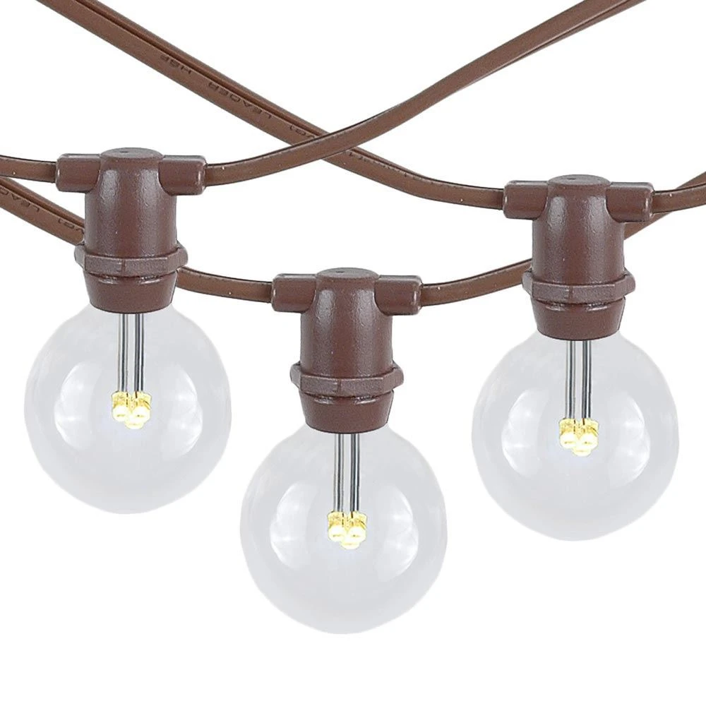 100 Warm White LED G40 Commercial Grade Candelabra Base Light Set - Brown Wire 2 100 Warm White LED G40 Commercial Grade Candelabra Base Light Set - Brown Wire - Image 2