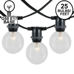 25 Clear G50 Commercial Grade Intermediate Base Light Set