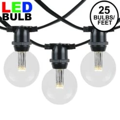 25 Warm White LED G50 Commercial Grade Intermediate Base Light Set