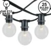 25 Clear G40 Commercial Grade Candelabra Base Light Set