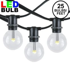 25 Warm White LED G40 Commercial Grade Candelabra Base Light Set