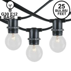 25 Clear G30 Commercial Grade Candelabra Base Light Set