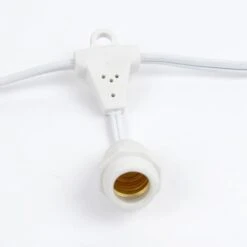 25 Warm White G50 Suspended Commercial Grade Intermediate Base Light Set - White Wire -Christmas Lights Series 0022054 25 warm white g50 suspended commercial grade intermediate base light set white wire