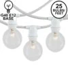 25 Clear G40 Commercial Grade Candelabra Base Light Set - White Wire