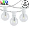 25 Warm White LED G40 Commercial Grade Candelabra Base Light Set - White Wire