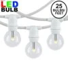 25 Warm White LED G30 Commercial Grade Candelabra Base Light Set - White Wire