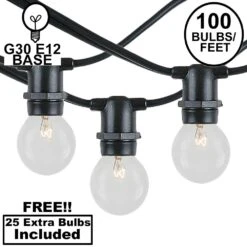 100 Clear G30 Commercial Grade Candelabra Base Light Set