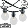 100 Clear G40 Commercial Grade Candelabra Base Light Set