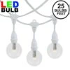 25 Warm White G50 Suspended Commercial Grade Intermediate Base Light Set - White Wire