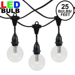 25 Warm White G50 LED Suspended Commercial Grade Intermediate Base Light Set