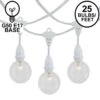 25 Clear G50 Suspended Commercial Grade Intermediate Base Light Set - White Wire