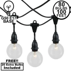 80 Clear G50 Suspended Commercial Grade Intermediate Base Light Set
