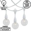 80 Clear G50 Suspended Commercial Grade Intermediate Base Light Set - White Wire