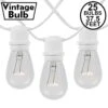 25 Clear S14 Commercial Grade Light String Set On 37.5' Of White Wire
