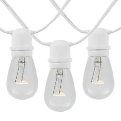 50 Clear S14 Commercial Grade Light String Set On 100' Of White Wire -Christmas Lights Series 0022186 50 clear s14 commercial grade light string set on 100 of white wire