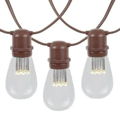 50 LED S14 Warm White Commercial Grade Light String Set On 100' Of Brown Wire 15 50 LED S14 Warm White Commercial Grade Light String Set On 100' Of Brown Wire -Christmas Lights Series 0022198 50 led s14 warm white commercial grade light string set on 100 of brown wire
